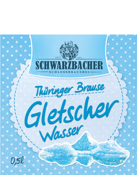 Etikett Gletscherwasser vorne